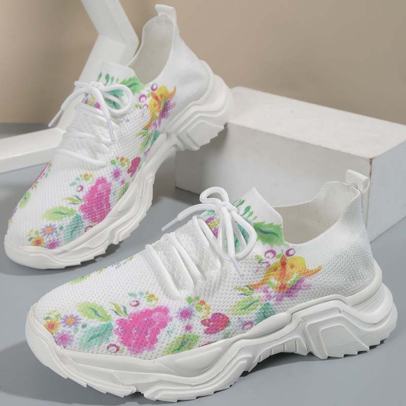 Elarova | Lässige Turnschuhe Mit Blumendruck