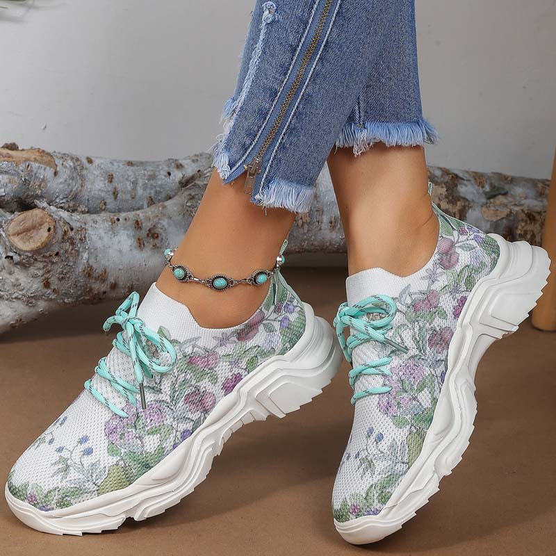 Elarova | Lässige Turnschuhe Mit Blumendruck