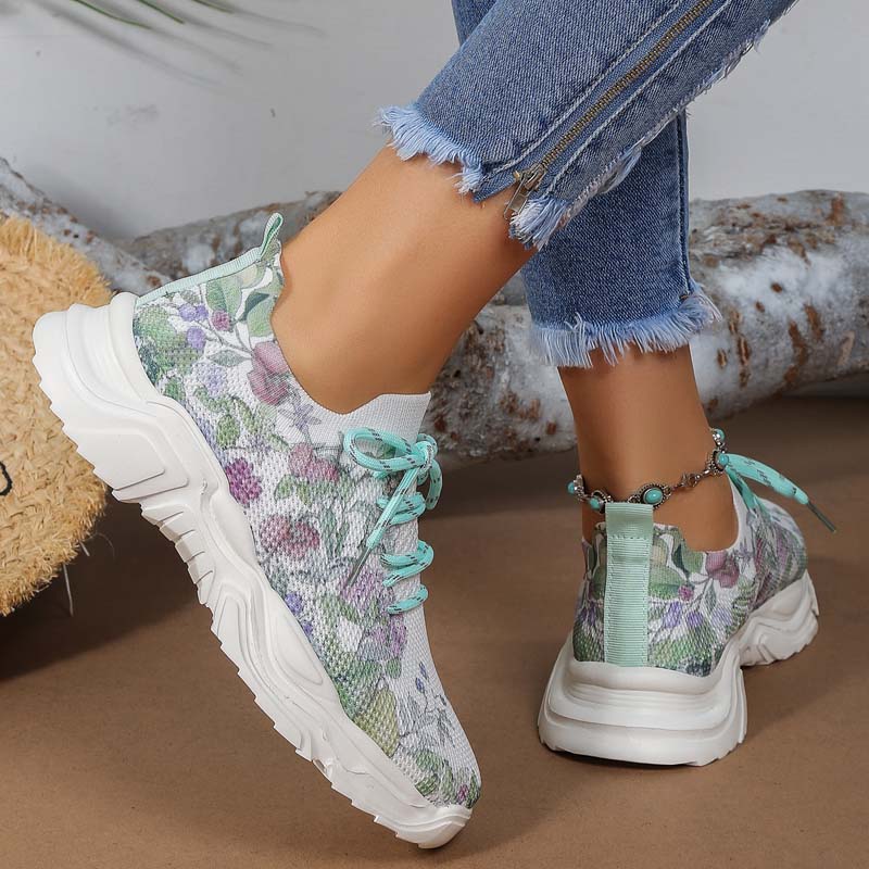 Elarova | Lässige Turnschuhe Mit Blumendruck
