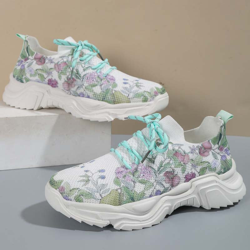 Elarova | Lässige Turnschuhe Mit Blumendruck