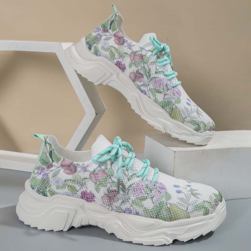 Elarova | Lässige Turnschuhe Mit Blumendruck