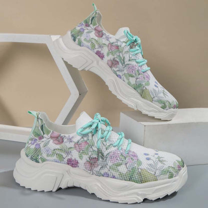 Elarova | Lässige Turnschuhe Mit Blumendruck
