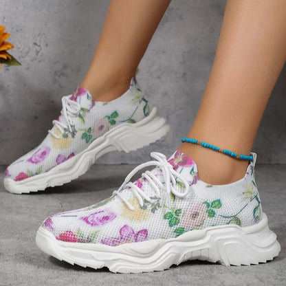 Elarova | Lässige Turnschuhe Mit Blumendruck
