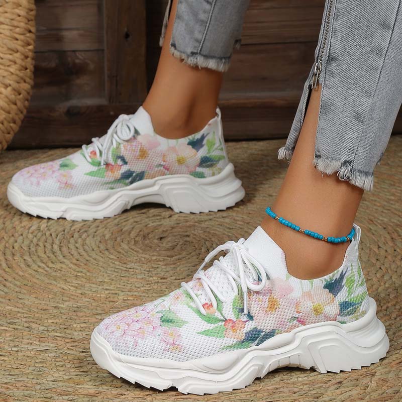 Elarova | Lässige Turnschuhe Mit Blumendruck