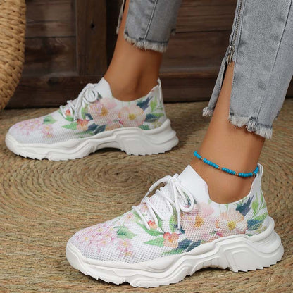 Elarova | Lässige Turnschuhe Mit Blumendruck