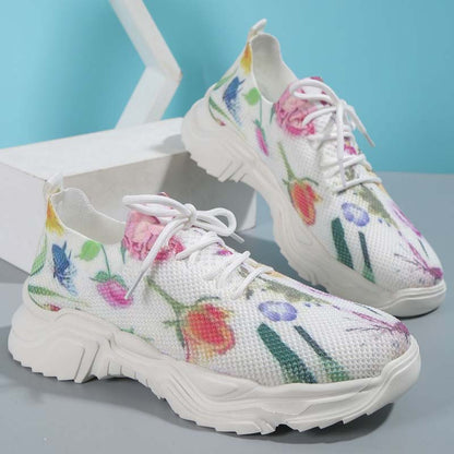 Elarova | Lässige Turnschuhe Mit Blumendruck