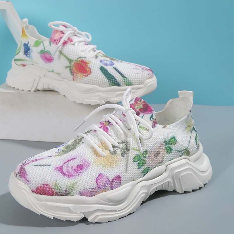 Elarova | Lässige Turnschuhe Mit Blumendruck