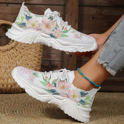 Elarova | Lässige Turnschuhe Mit Blumendruck