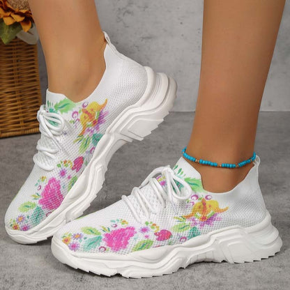 Elarova | Lässige Turnschuhe Mit Blumendruck