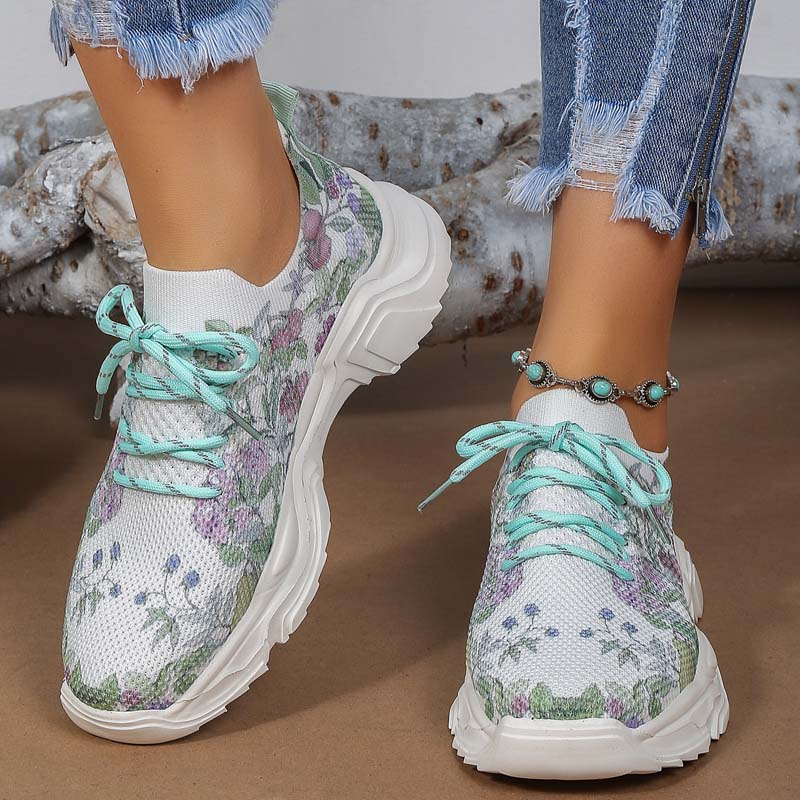 Elarova | Lässige Turnschuhe Mit Blumendruck