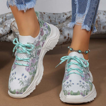 Elarova | Lässige Turnschuhe Mit Blumendruck