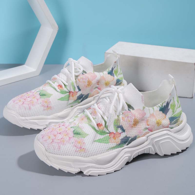 Elarova | Lässige Turnschuhe Mit Blumendruck