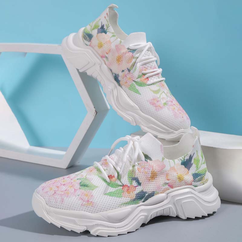Elarova | Lässige Turnschuhe Mit Blumendruck