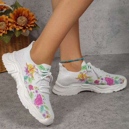 Elarova | Lässige Turnschuhe Mit Blumendruck