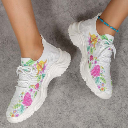 Elarova | Lässige Turnschuhe Mit Blumendruck