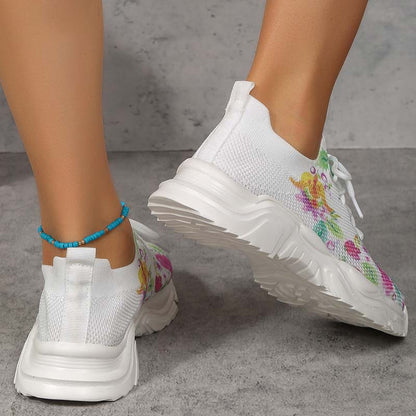 Elarova | Lässige Turnschuhe Mit Blumendruck