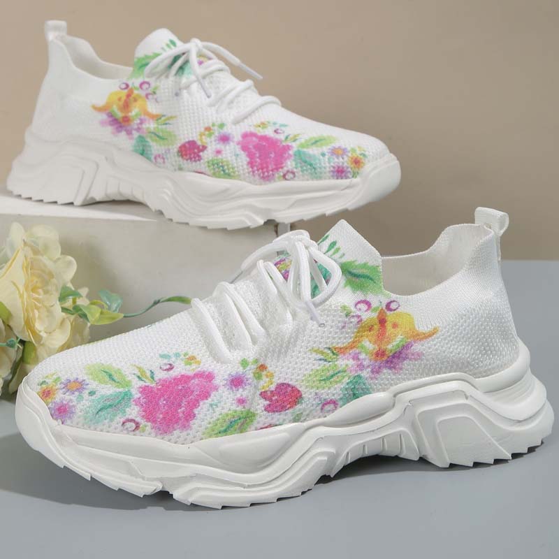 Elarova | Lässige Turnschuhe Mit Blumendruck