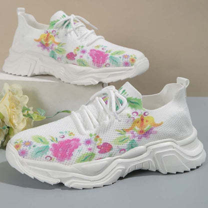 Elarova | Lässige Turnschuhe Mit Blumendruck