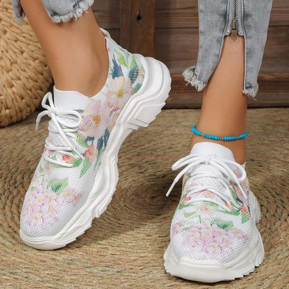 Elarova | Lässige Turnschuhe Mit Blumendruck