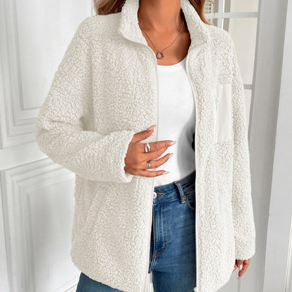 Elarova | Lässige Winter ZipUp Fuzzy Jacke für Damen