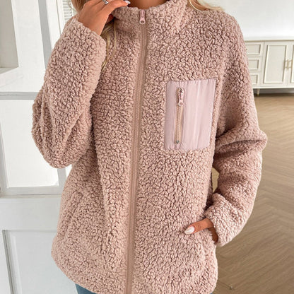 Elarova | Lässige Winter ZipUp Fuzzy Jacke für Damen