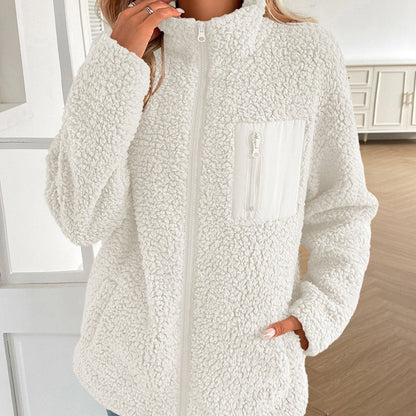 Elarova | Lässige Winter ZipUp Fuzzy Jacke für Damen