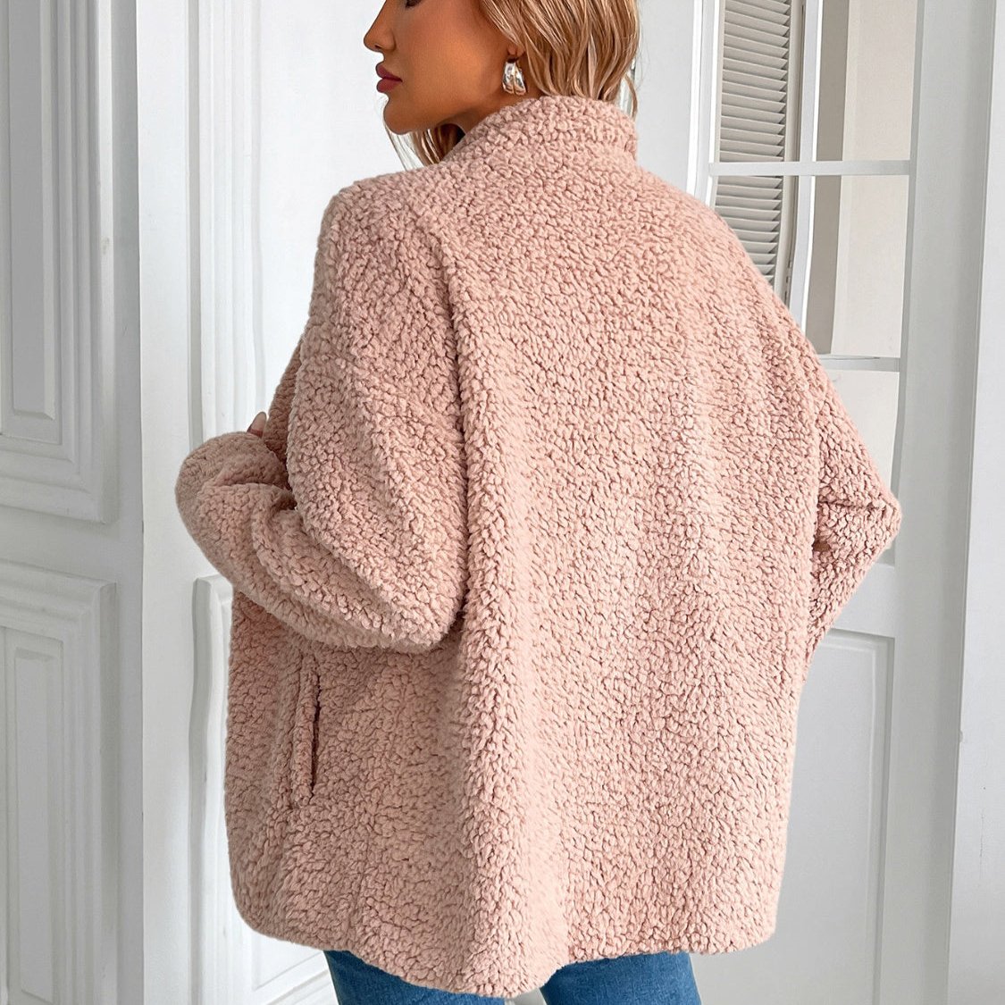 Elarova | Lässige Winter ZipUp Fuzzy Jacke für Damen