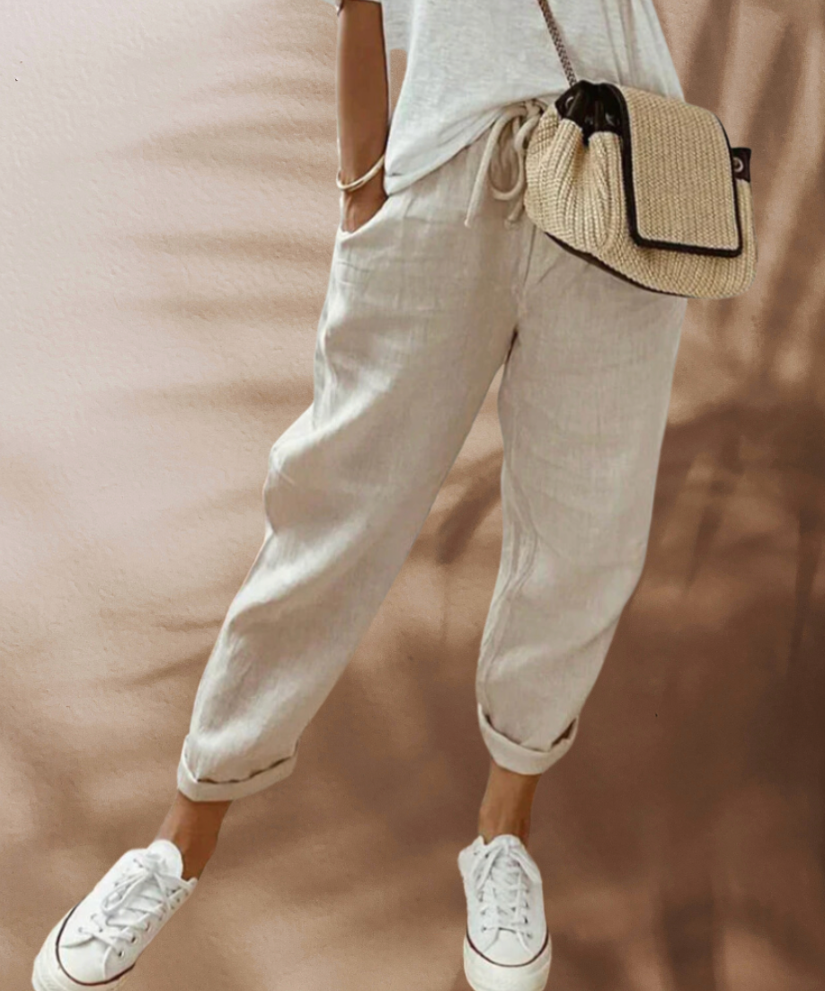 Elarova | Lässige und stylische Leinen Hose