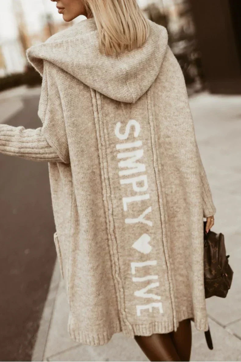 Elarova | Lässiger Herbst Lange Cardigan mit Kapuze für Frauen