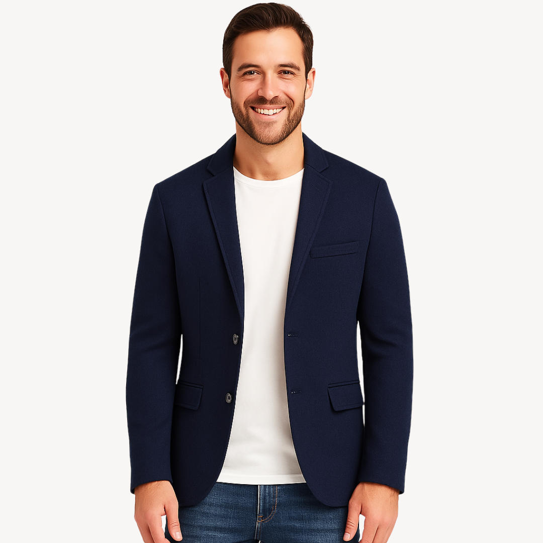 Elarova | Lässiger Herrenblazer mit Knopfverschluss