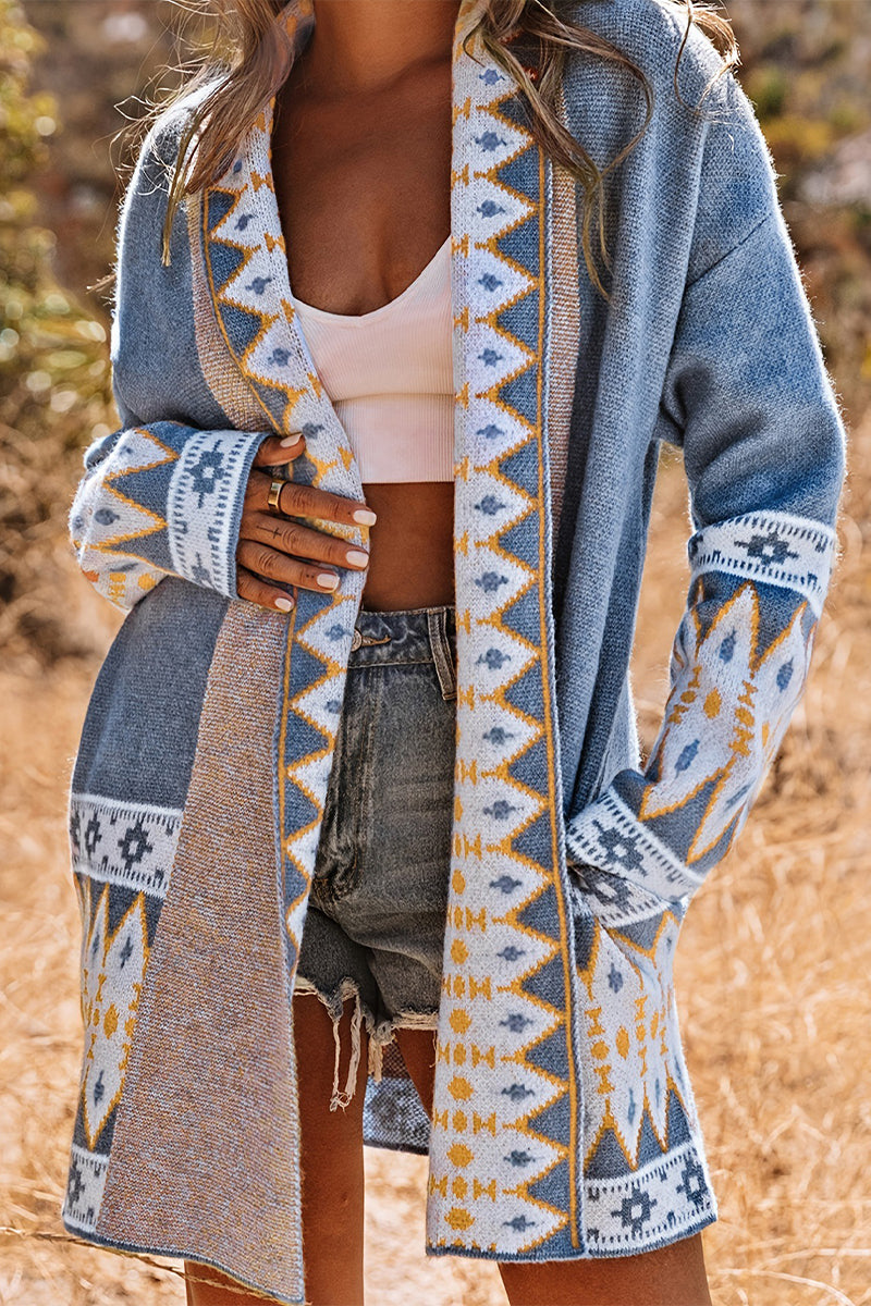 Elarova | Lässiger Street Colorblock Pocket Weben Kontrast Cardigan Kragen Oberbekleidung