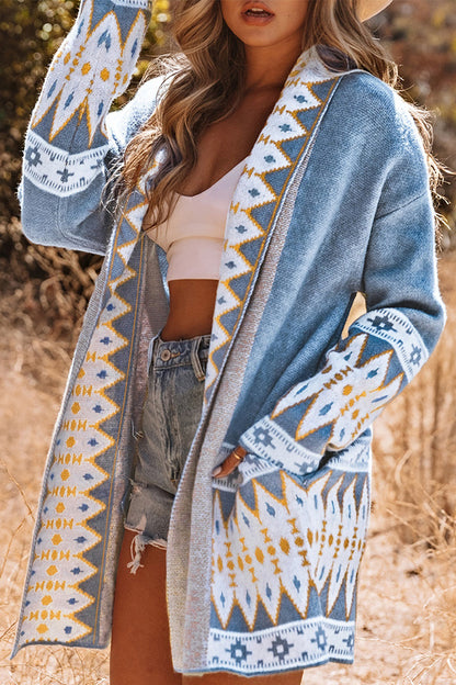 Elarova | Lässiger Street Colorblock Pocket Weben Kontrast Cardigan Kragen Oberbekleidung