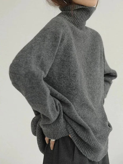 Elarova | Lässiger Strickjacke Rollkragenpullover für Damen