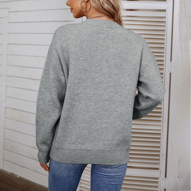 Elarova | Lässiger Strickpullover Mit Smiley