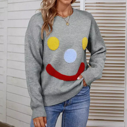 Elarova | Lässiger Strickpullover Mit Smiley