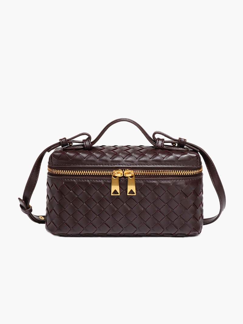 Elarova | Leder Umhängetasche Damen elegant mit goldenen Details, vielseitig