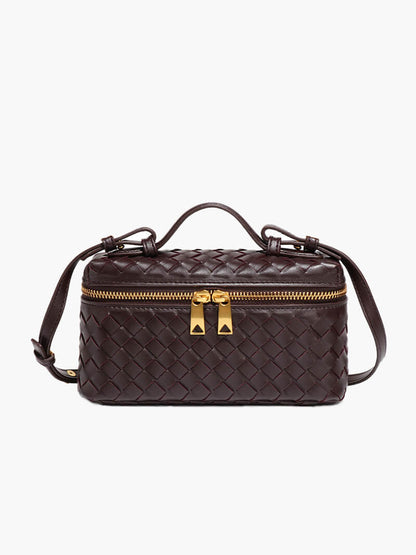 Elarova | Leder Umhängetasche Damen elegant mit goldenen Details, vielseitig