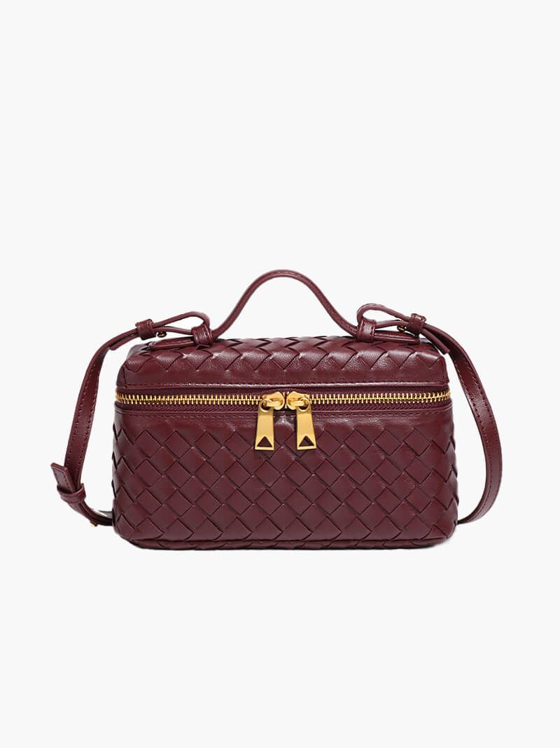 Elarova | Leder Umhängetasche Damen elegant mit goldenen Details, vielseitig