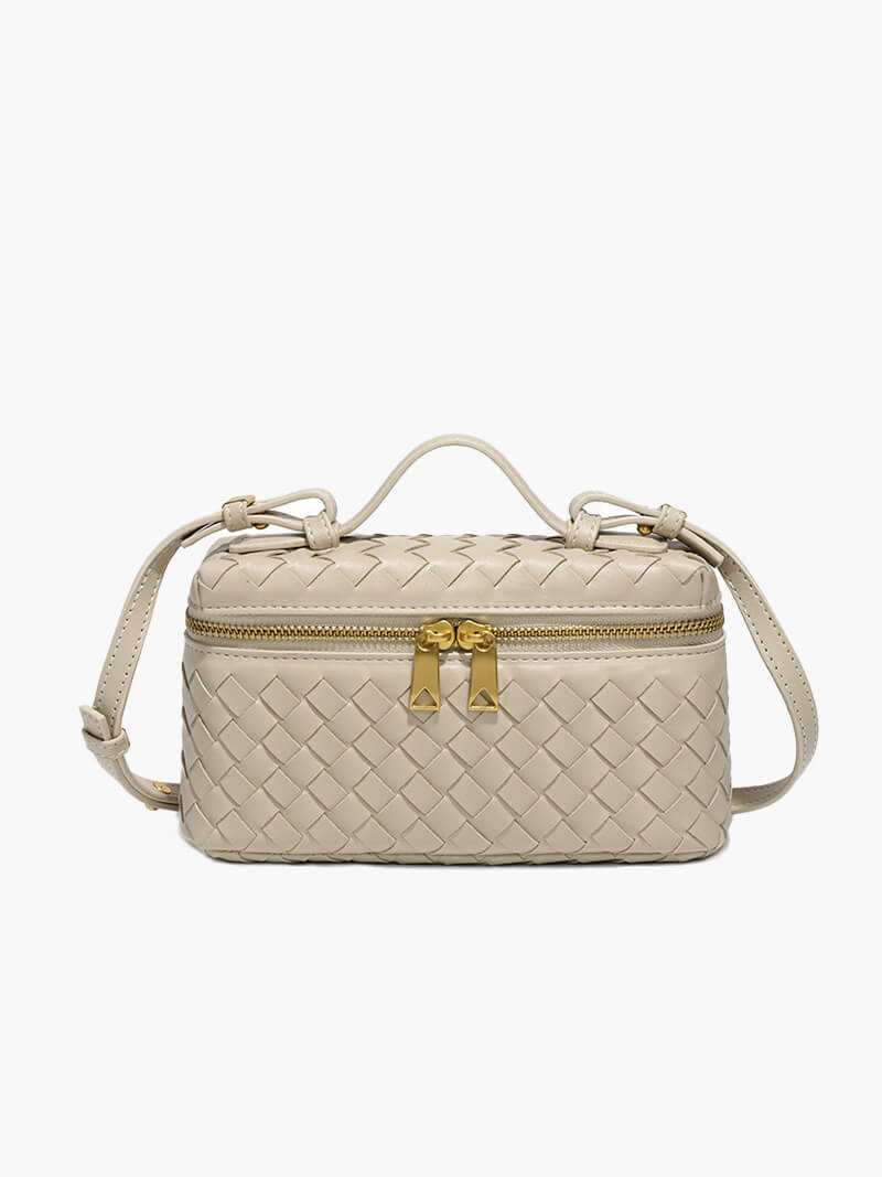 Elarova | Leder Umhängetasche Damen elegant mit goldenen Details, vielseitig