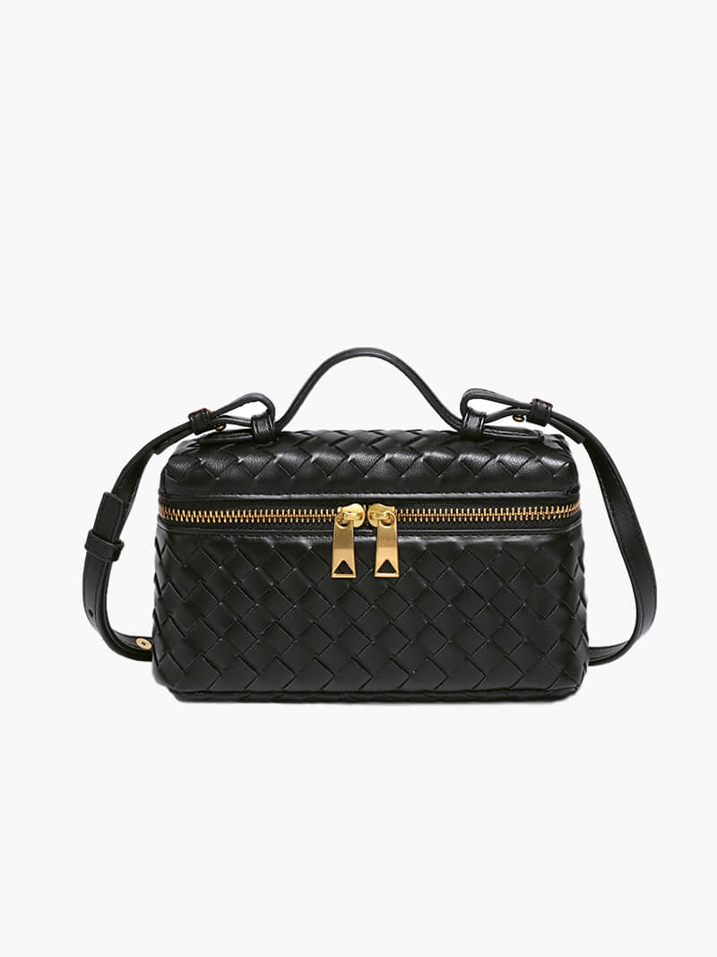 Elarova | Leder Umhängetasche Damen elegant mit goldenen Details, vielseitig