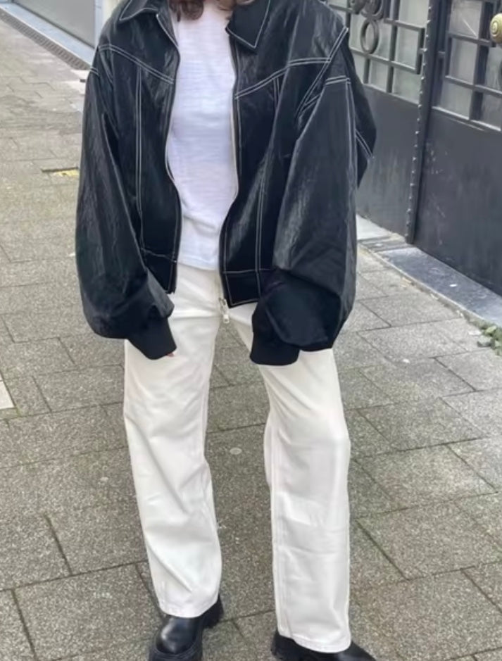 Elarova | Lederbomberjacke Im Vintage-Stil