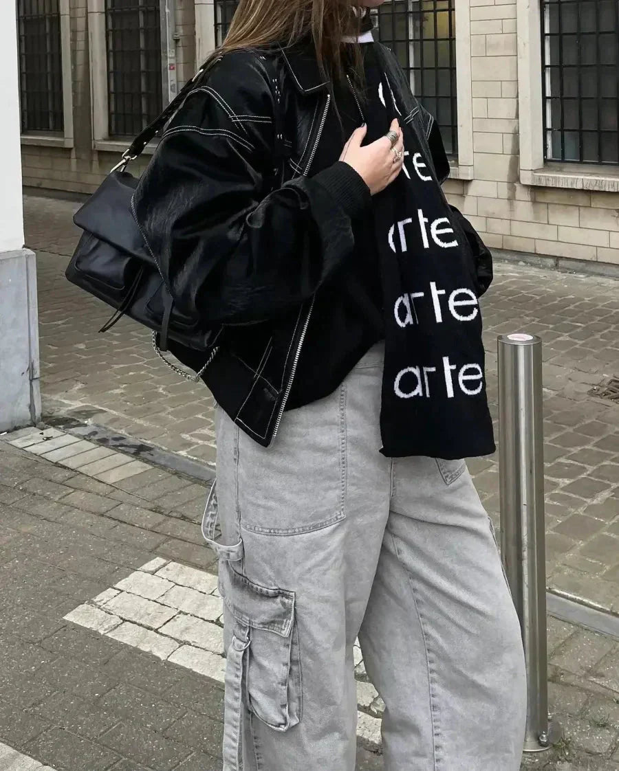 Elarova | Lederbomberjacke Im Vintage-Stil
