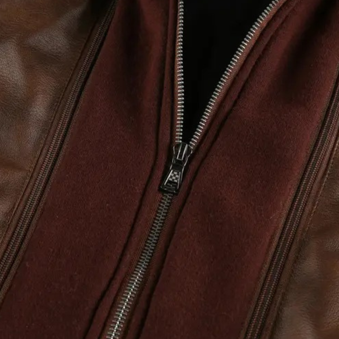 Elarova | Lederjacke mit Kapuze für Herren