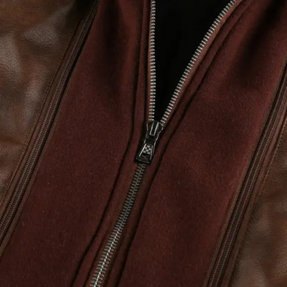 Elarova | Lederjacke mit Kapuze für Herren