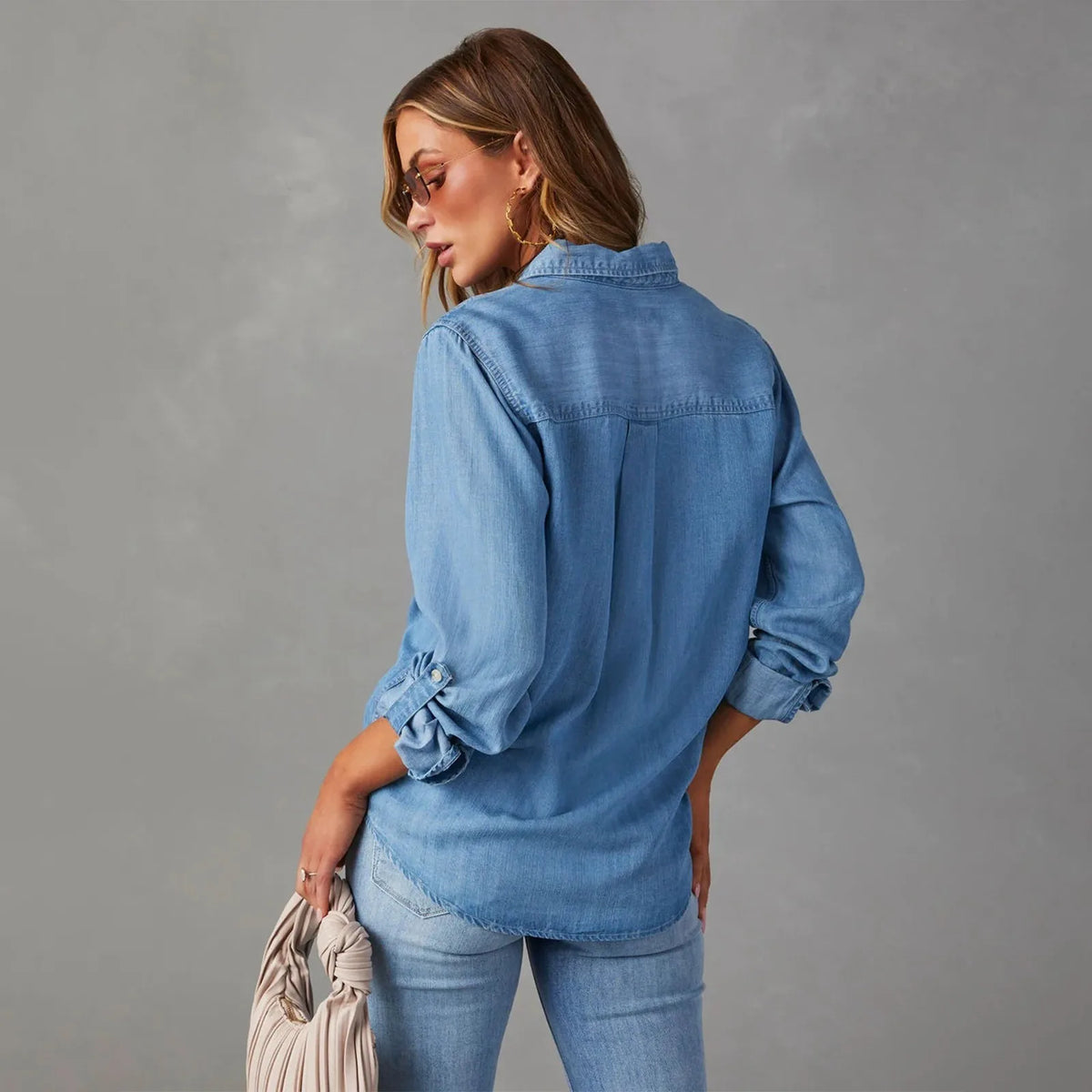 Elarova | Leichte Denim Hemden