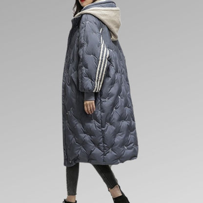Elarova | Leichte Gesteppt Langer Winterjacke damen