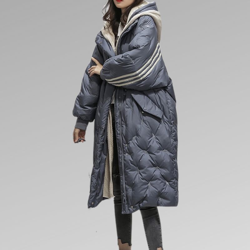 Elarova | Leichte Gesteppt Langer Winterjacke damen