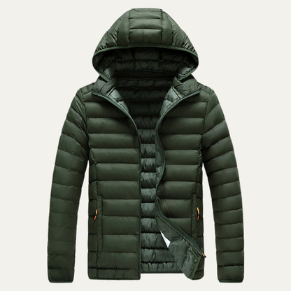 Elarova | Leichte Herren-Winter-Steppjacke mit Kapuze