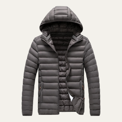 Elarova | Leichte Herren-Winter-Steppjacke mit Kapuze