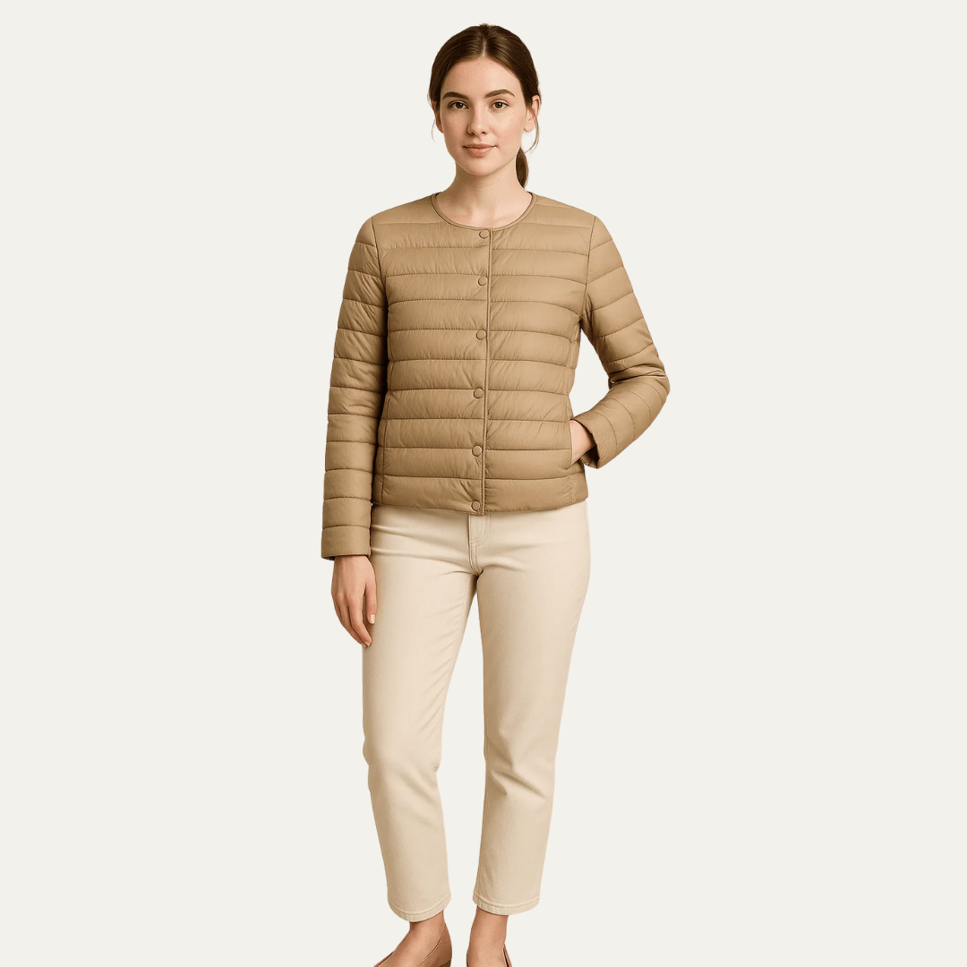 Elarova | Leichte, gesteppte Damenjacke mit Druckknöpfen